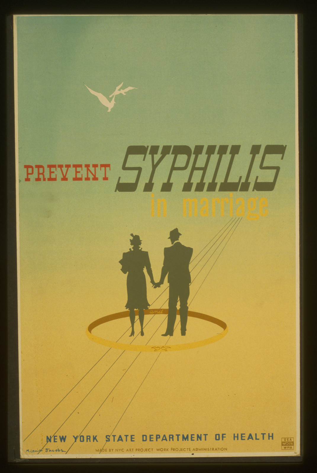 Prevent syphilis in marriage / M. Lewis Jacobs(?)., 1936 — vintage poster
