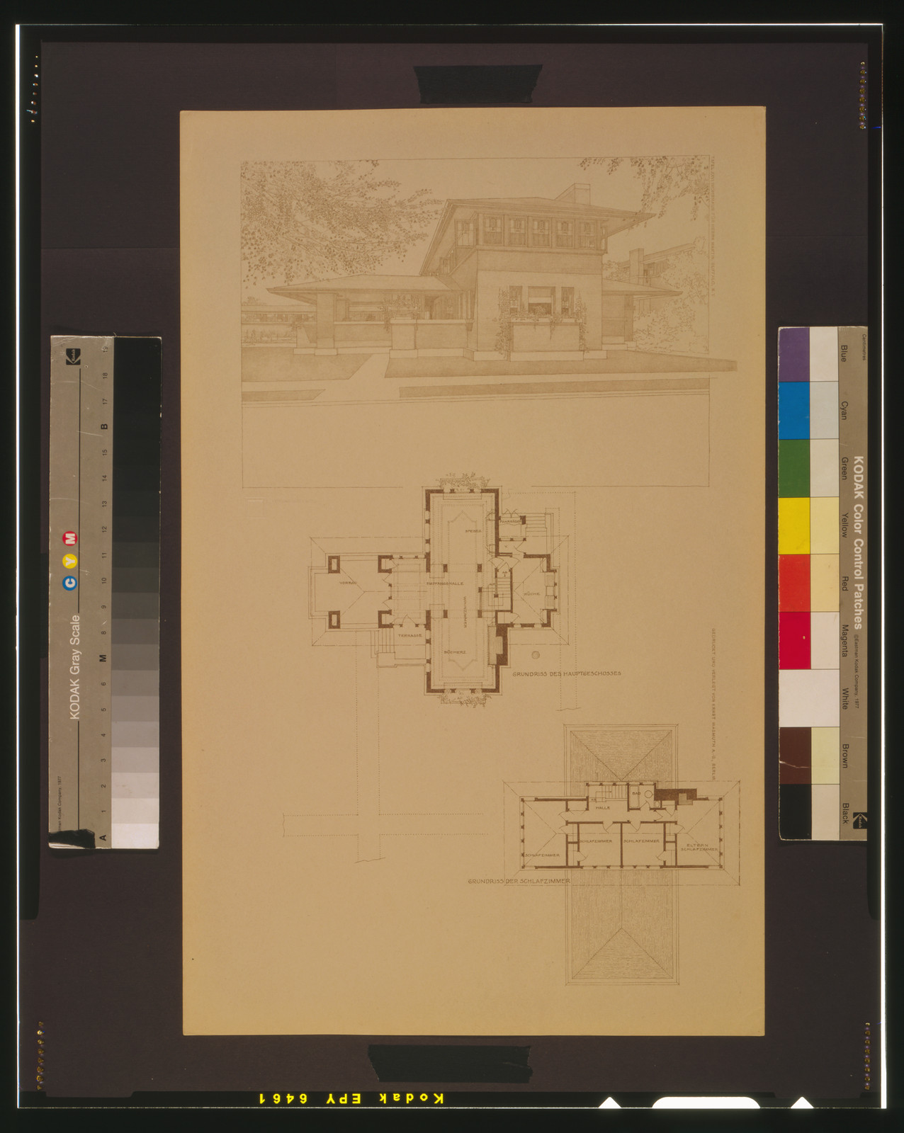 Wohnhaus für Herrn Martin, Buffalo, N.Y. / Frank Lloyd Wright., 1910 — antique lithograph