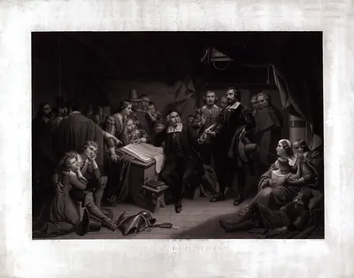 The Pilgrims Signing The Compact, On Board The May Flower, Nov