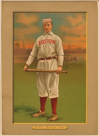 Stahl, Boston Amer. baseball card, chromolithograph portrait