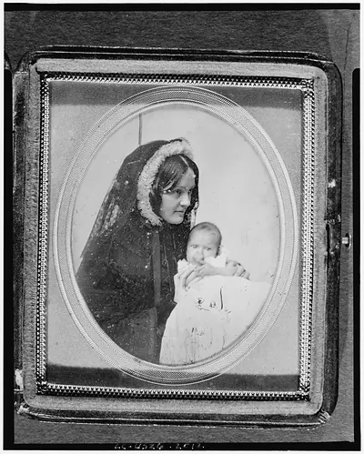 [Gertrude M. Hubbard with baby]