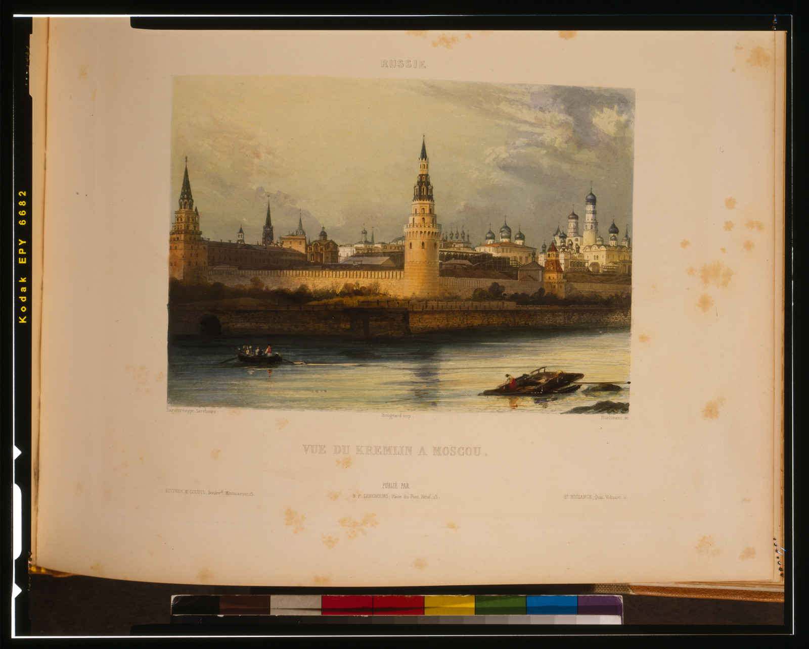 Vue du Kremlin à Moscou / daguérreotype, Lerebours ; Bougeard imp. ; Hurlimann, sc., 1842 — historic print