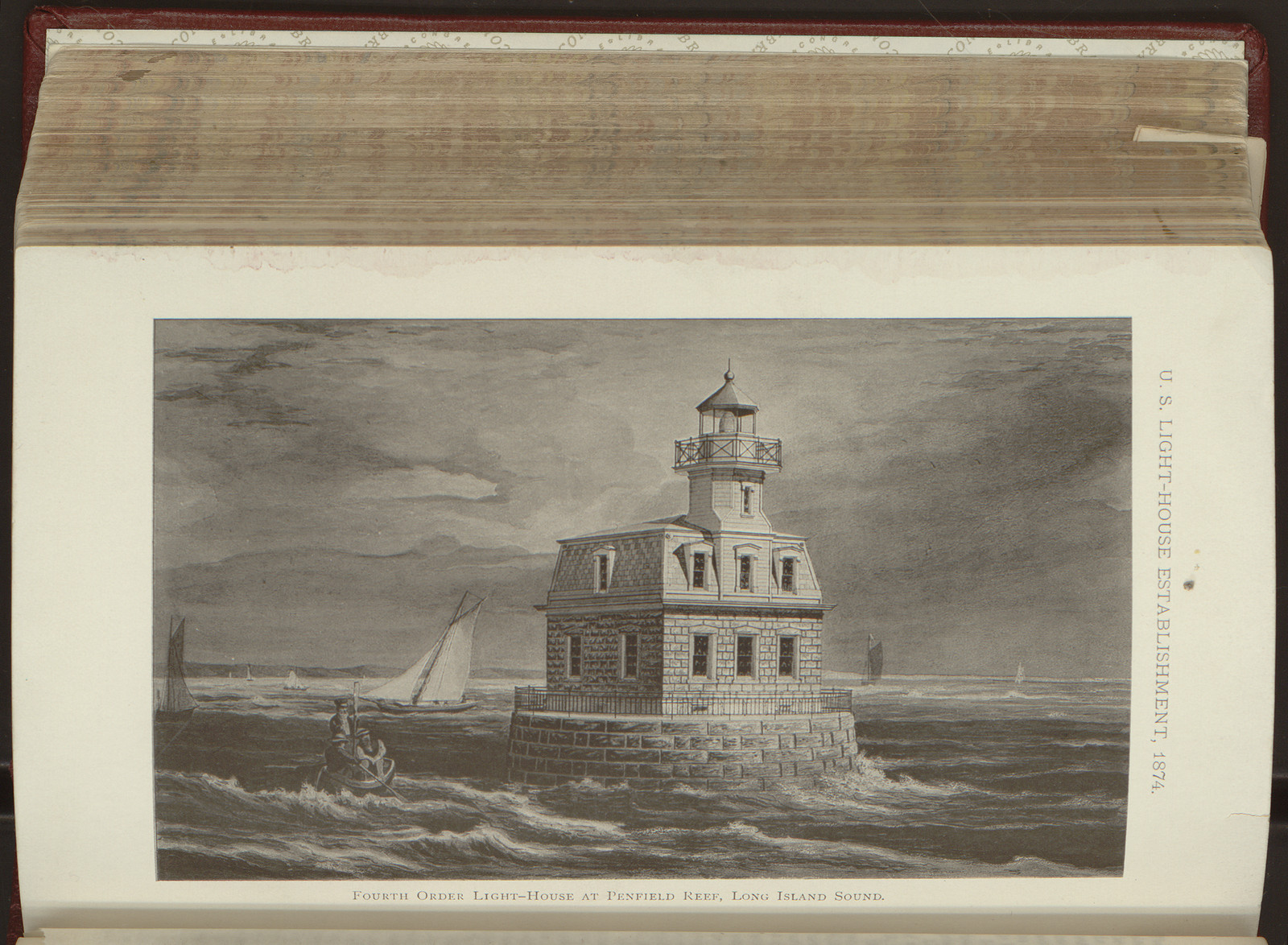 Fourth Order Light-House at Penfield Reef, Long Island Sound — historic image