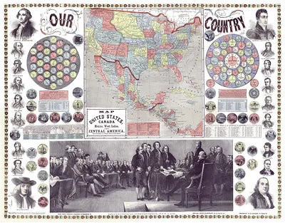 Our Country: map of United States, Canada and Central America