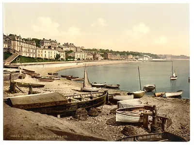 Boating beach Dawlish England