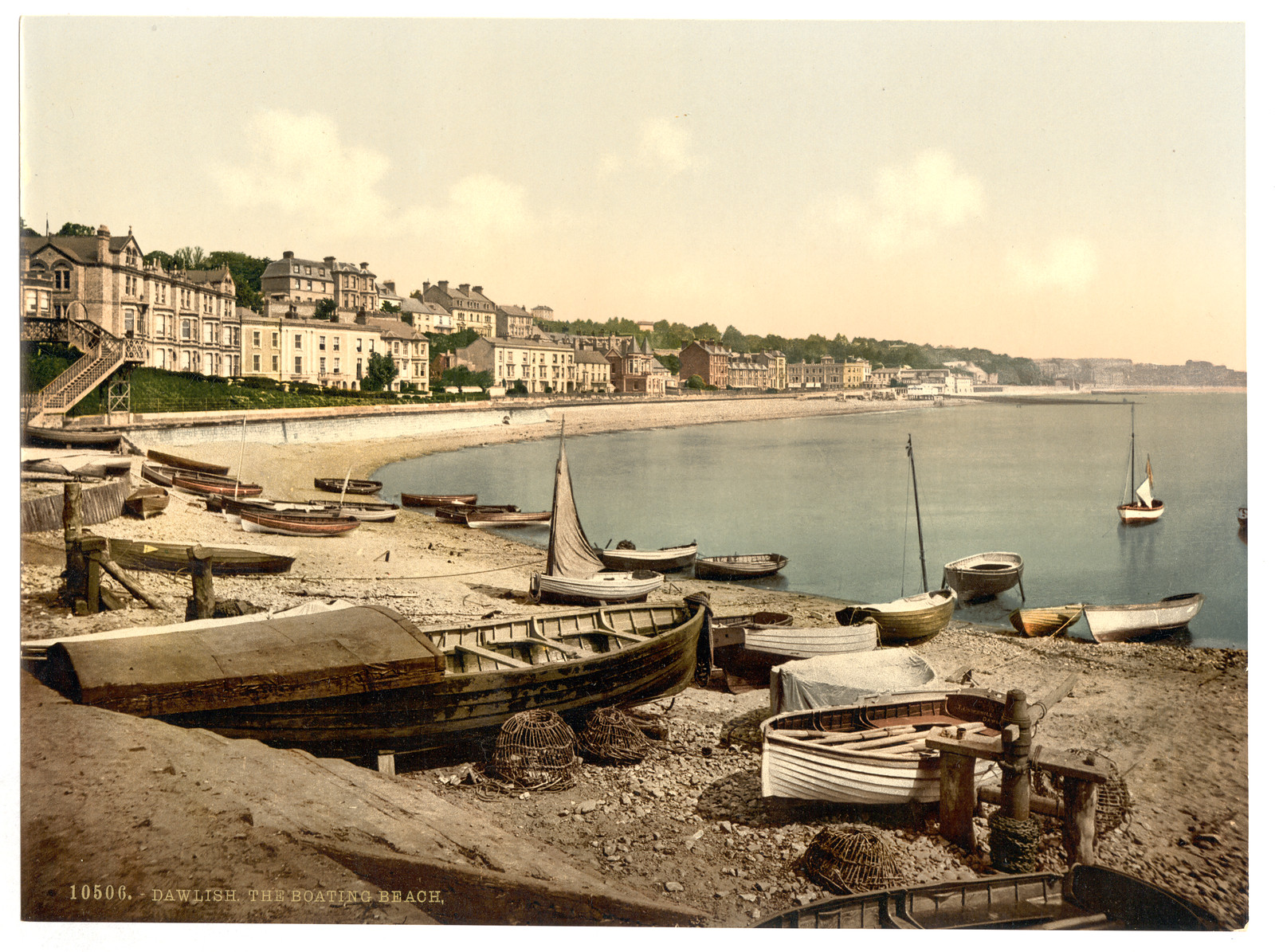 Boating beach Dawlish England, [between ca. 1890 and ca. 1900]. — historic print