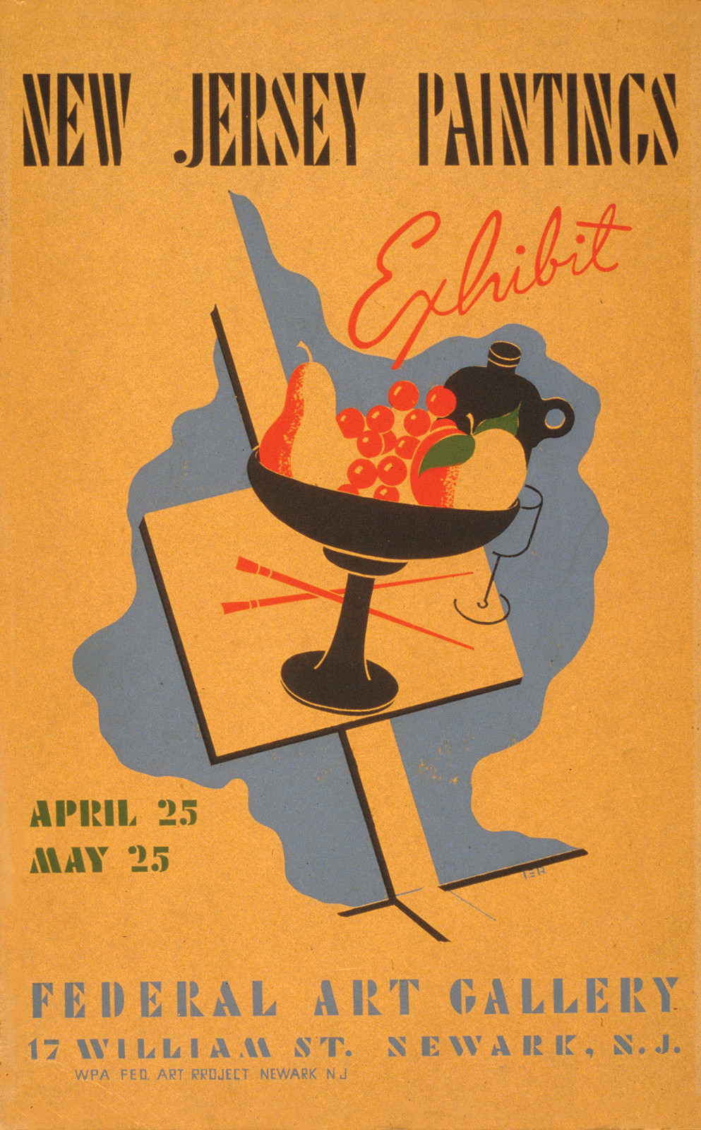 New Jersey Paintings Exhibit, c. 1939 — vintage poster