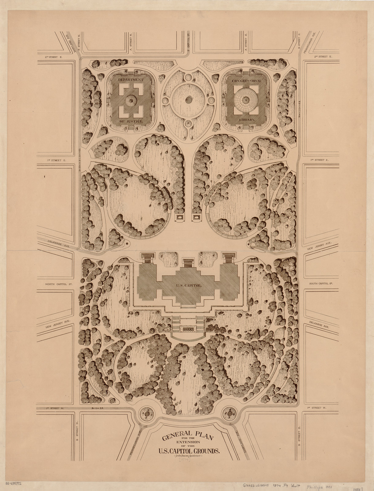 General Plan for the Extension of the U.S. Capitol Grounds — historic image