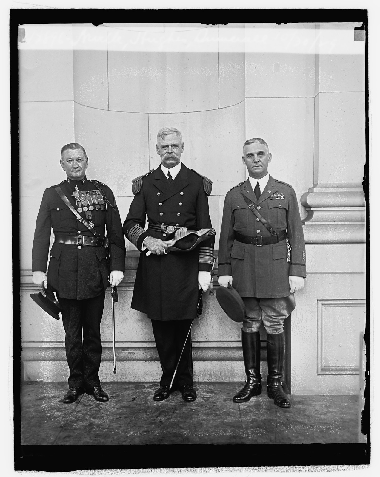 Neville, Hughes, Summerall, 10/30/29, [19]29 October 30. — historic photograph