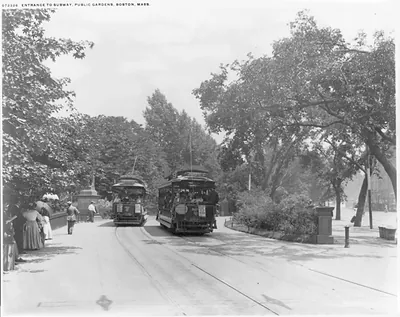 Entrance to subway, Public Gardens, Boston, Mass.