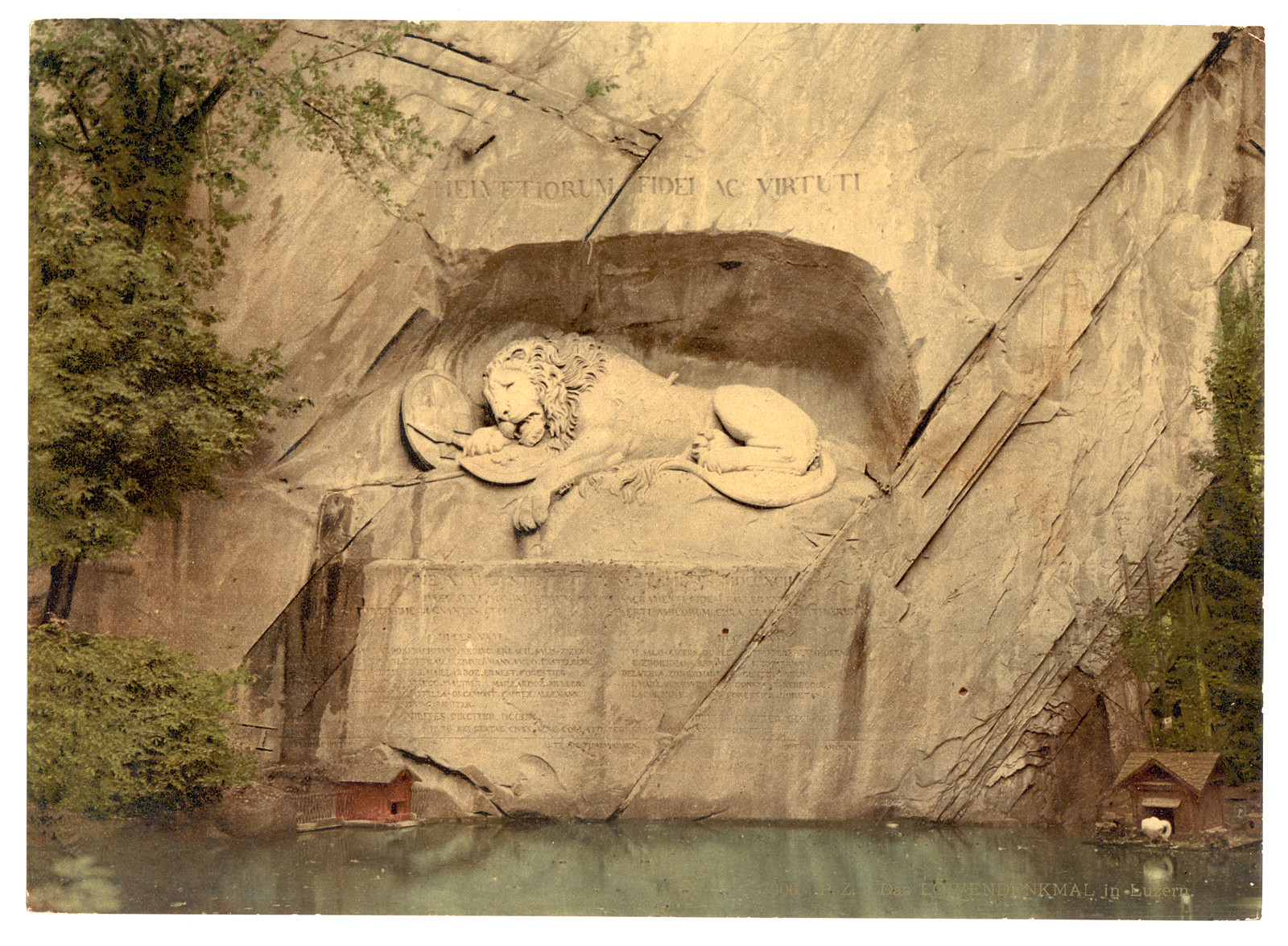 Lion Monument Lucerne Switzerland, [between ca. 1890 and ca. 1900]. — historic print