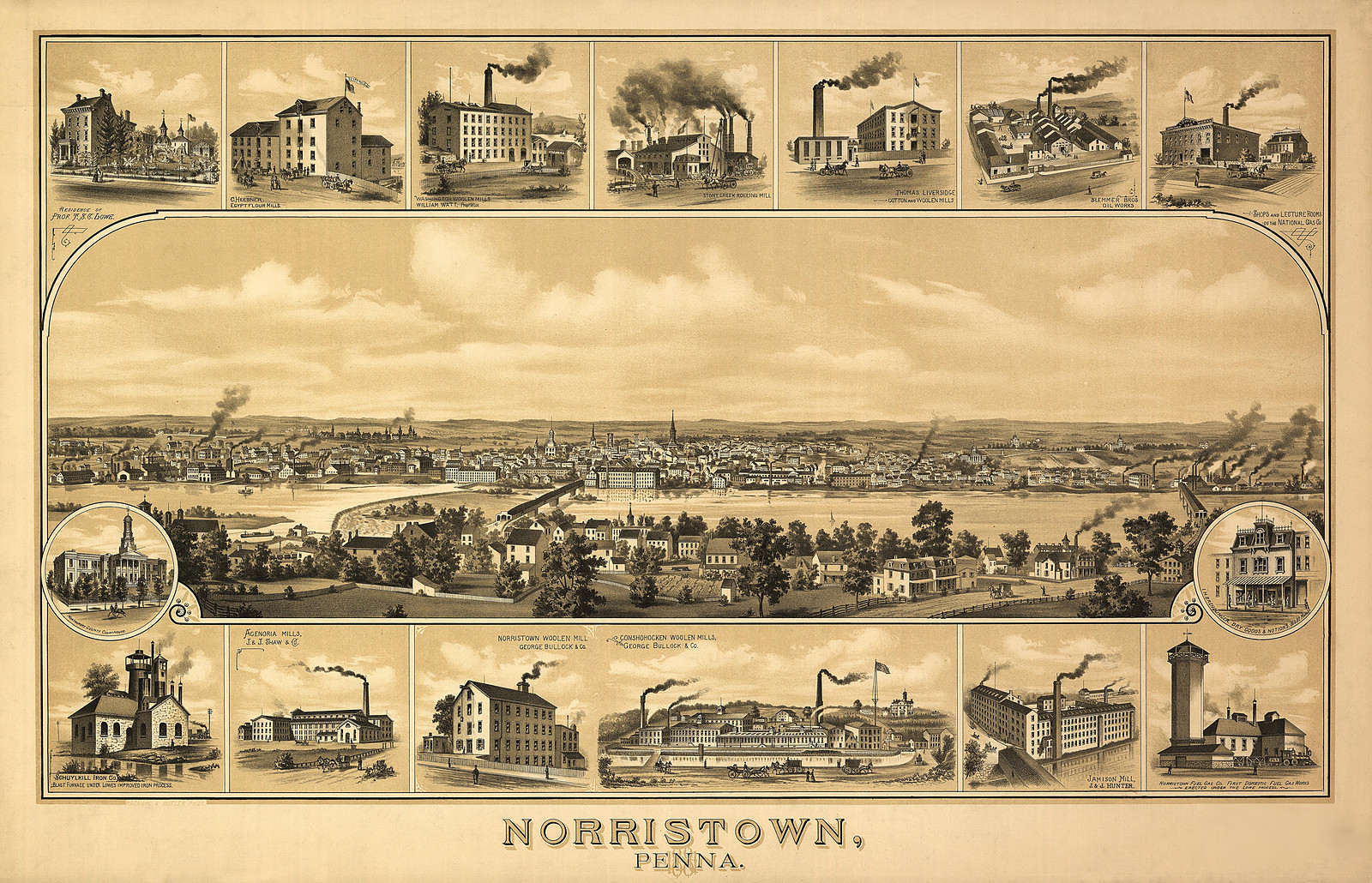 Norristown, Pennsylvania, 1881, 1881 — antique map