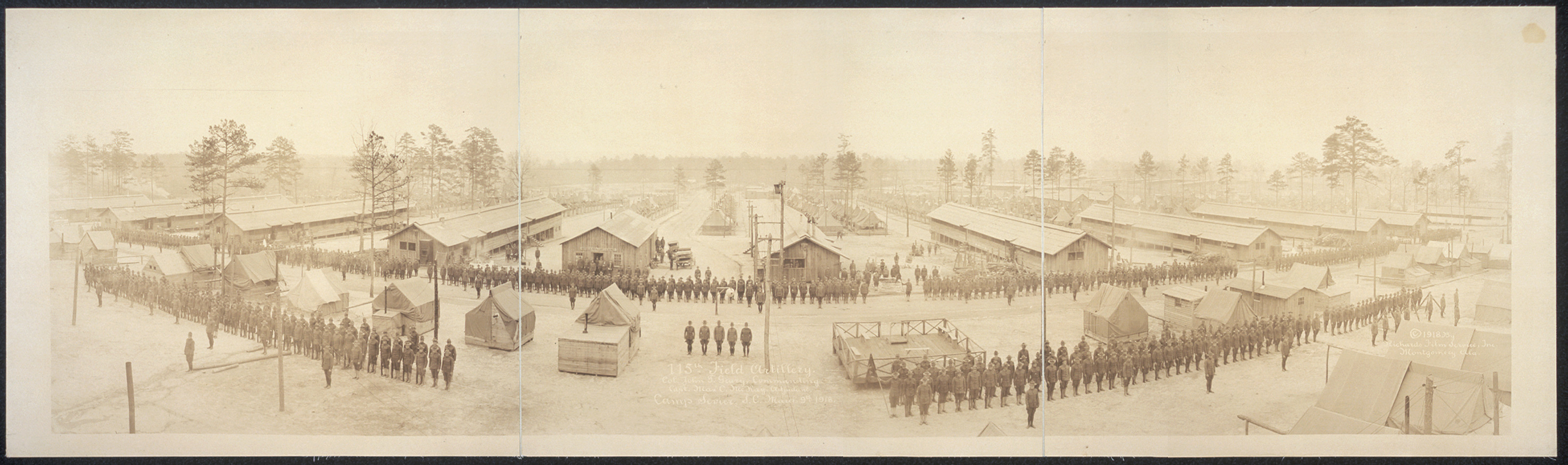 115th Field Artillery Camp Sevier, South Carolina, 1918, 1918 — historic image