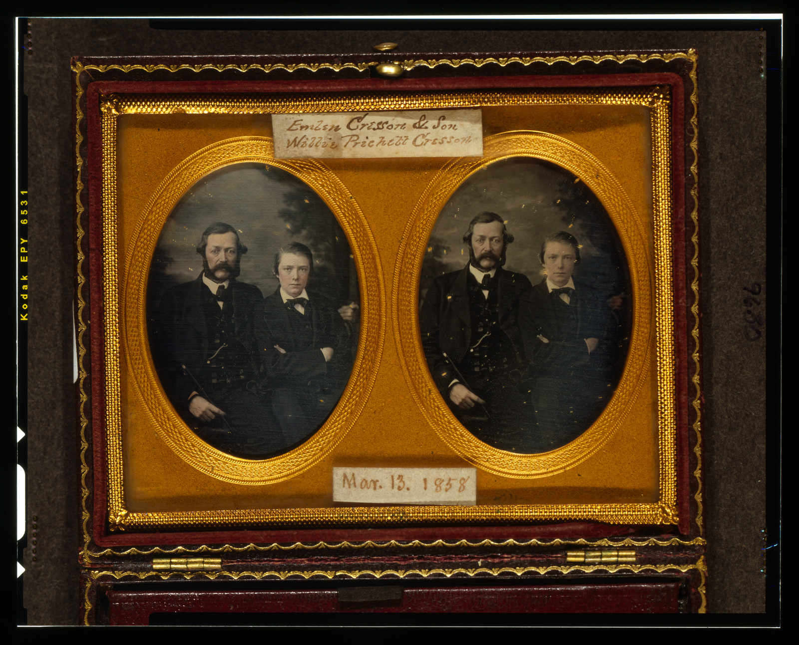 Emlen Cresson & son Willie Prichett Cresson, 1858 March 13. — historic photograph