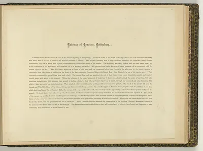 Gateway of Cemetery, Gettysburg, printed text page