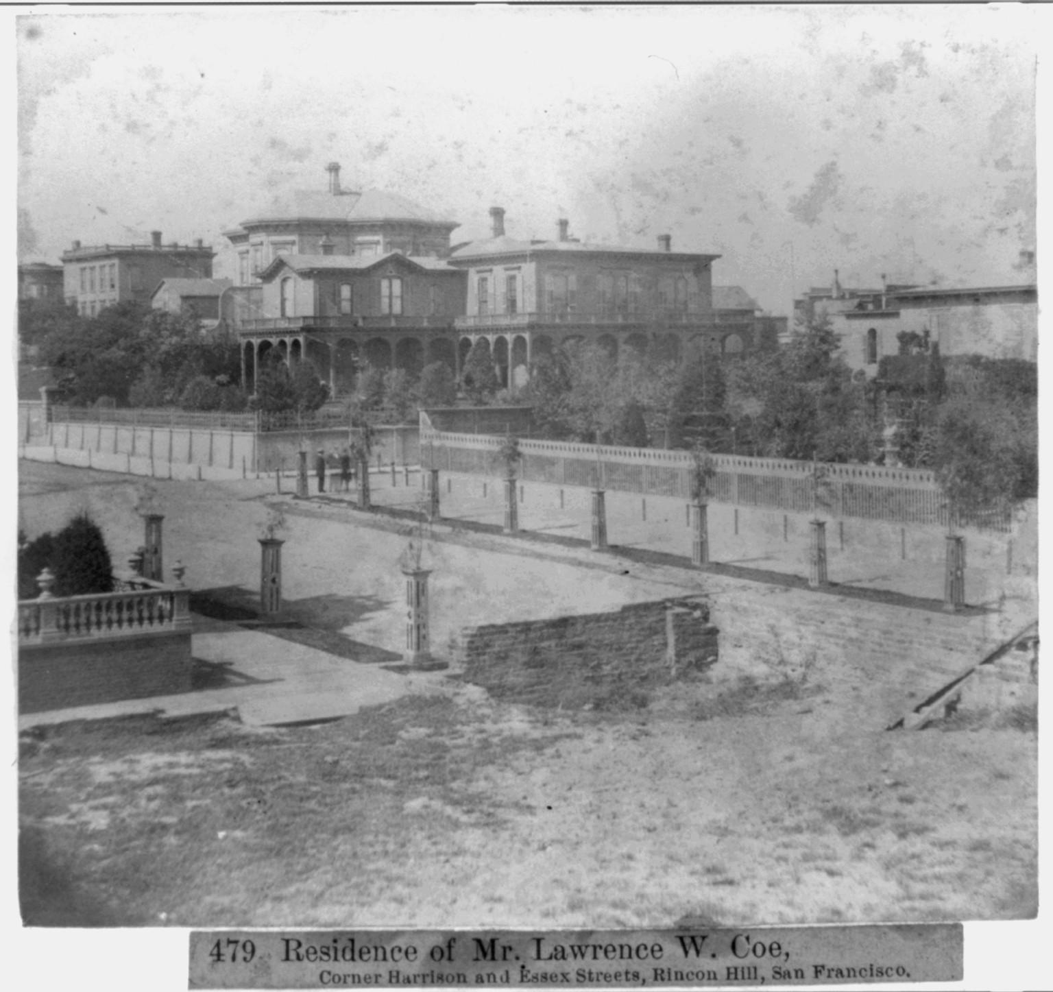 Residence of Mr. Lawrence W. Coe, Corner Harrison and Essex Streets, Rincon Hill, San Francisco, [published 1866] — historic photograph