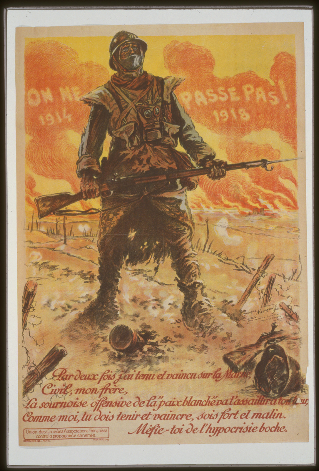 On ne passe pas. 1914 . . . 1918. Par deux fois jai tenu et vaincu sur la Marne, 1917 — vintage poster