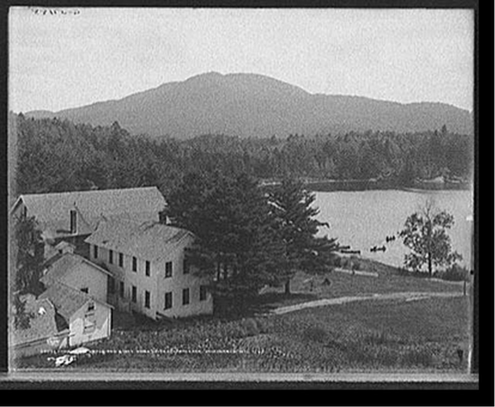 Hiawatha Lodge and Stony Brook, Upper Saranac Lake, Adirondack Mts., N.Y., [between 1900 and 1910] — historic photograph