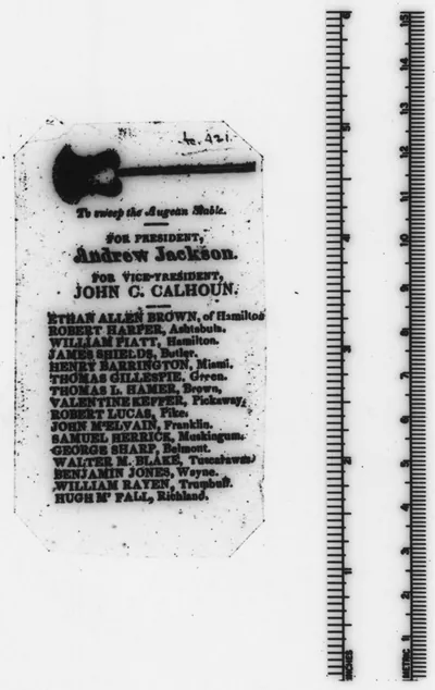 To sweep the Augean Stable. For President, Andrew Jackson. For Vice-President, John C. Calhoun