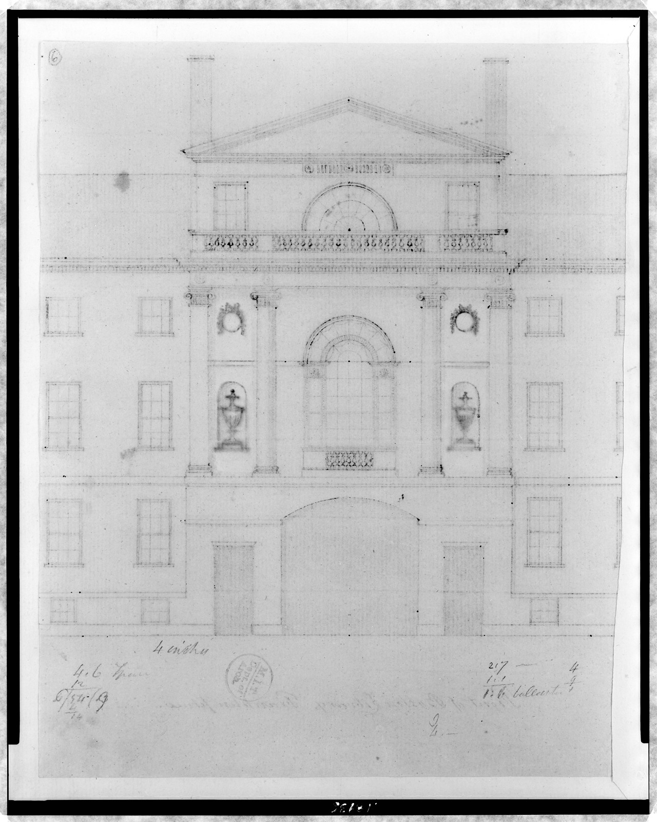 Front of Boston Library, Franklin place, [between 1803 and 1827] — historic drawing