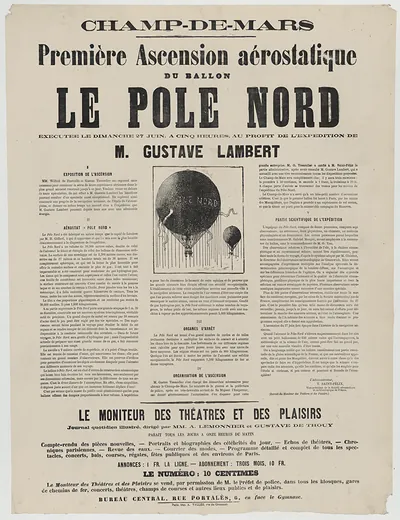 Première Ascension aérostatique du Ballon Le Pole Nord, Champ-de-Mars