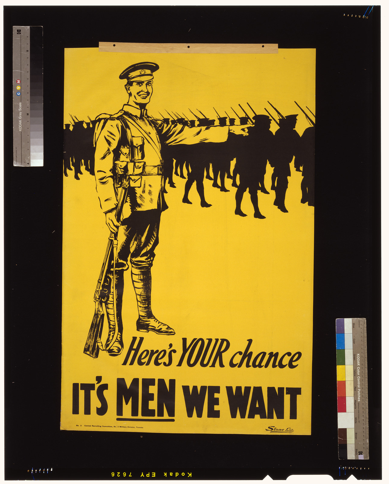 Heres your chance. Its men we want / Stone Ltd., 1915 — vintage poster