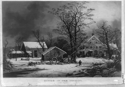 Winter in the country: a cold morning