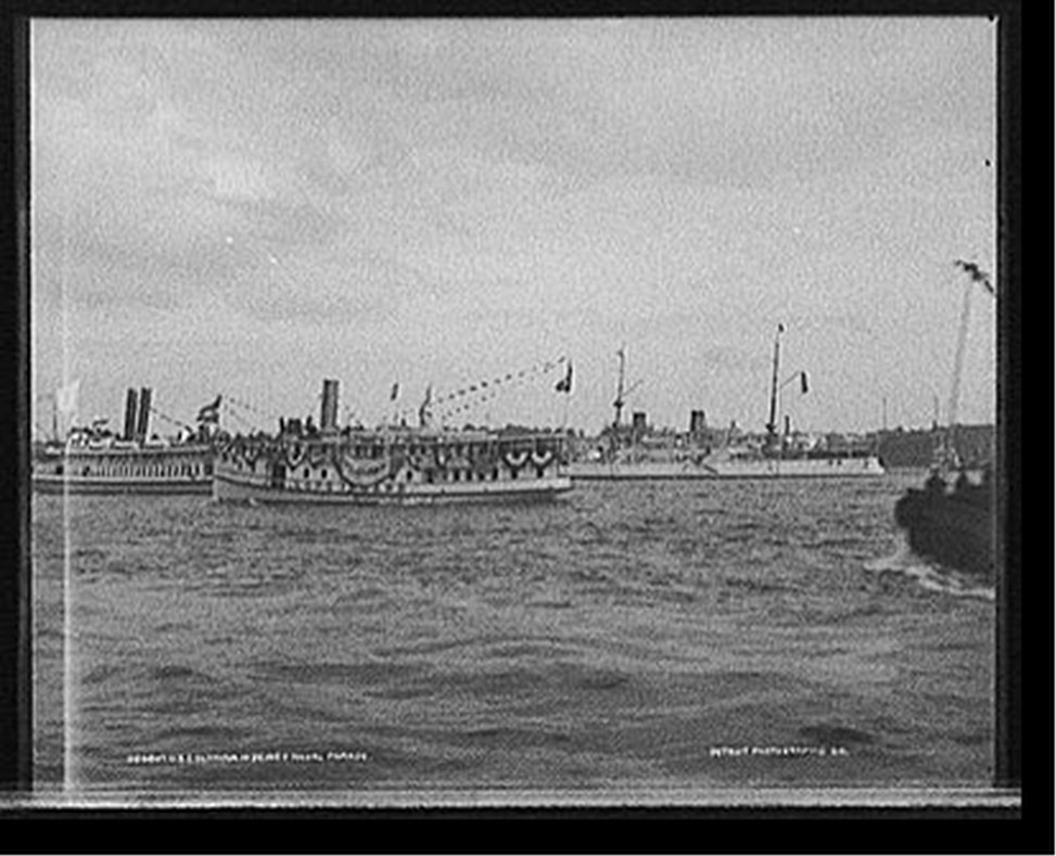U.S.S. Olympia in Dewey Naval Parade, [1899] — historic photograph