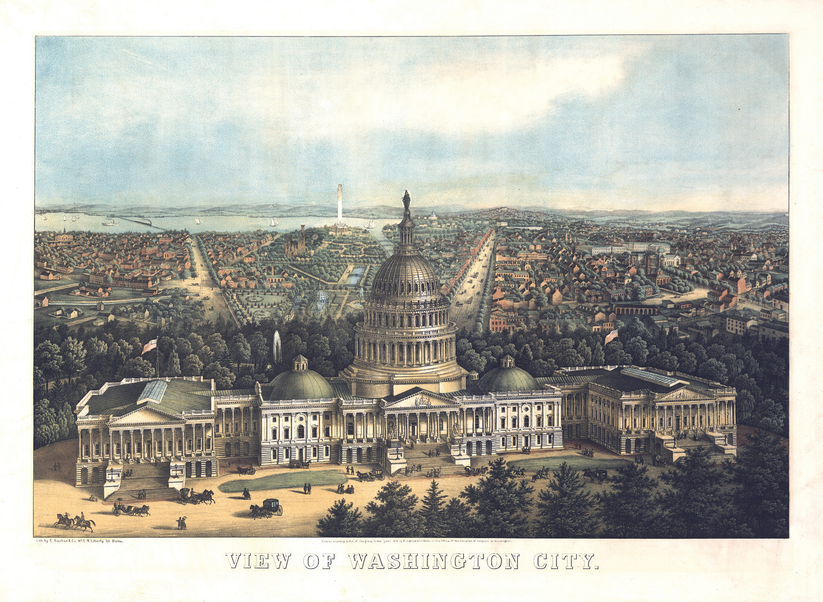 View of Washington City [1869], 1869 — antique lithograph
