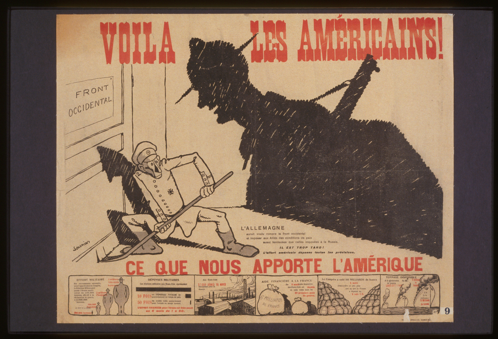 Voila les Ameacutericains!, 1917 — vintage poster