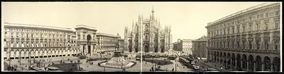Duomo Square, Cathedral, Milan, Italy, 1909
