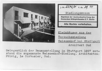 [Row of small apartment houses in the Weissenhof community near Stuttgart. 1927]
