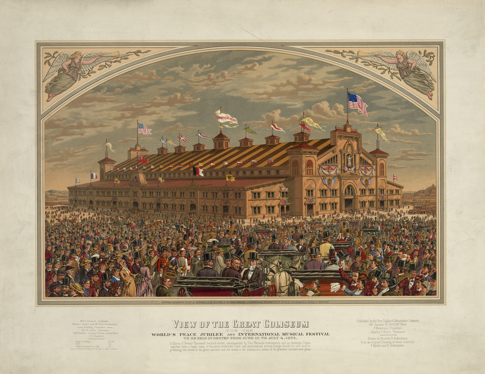 View of the Great Coliseum, World's Peace Jubilee and International Musical Festival — historic image