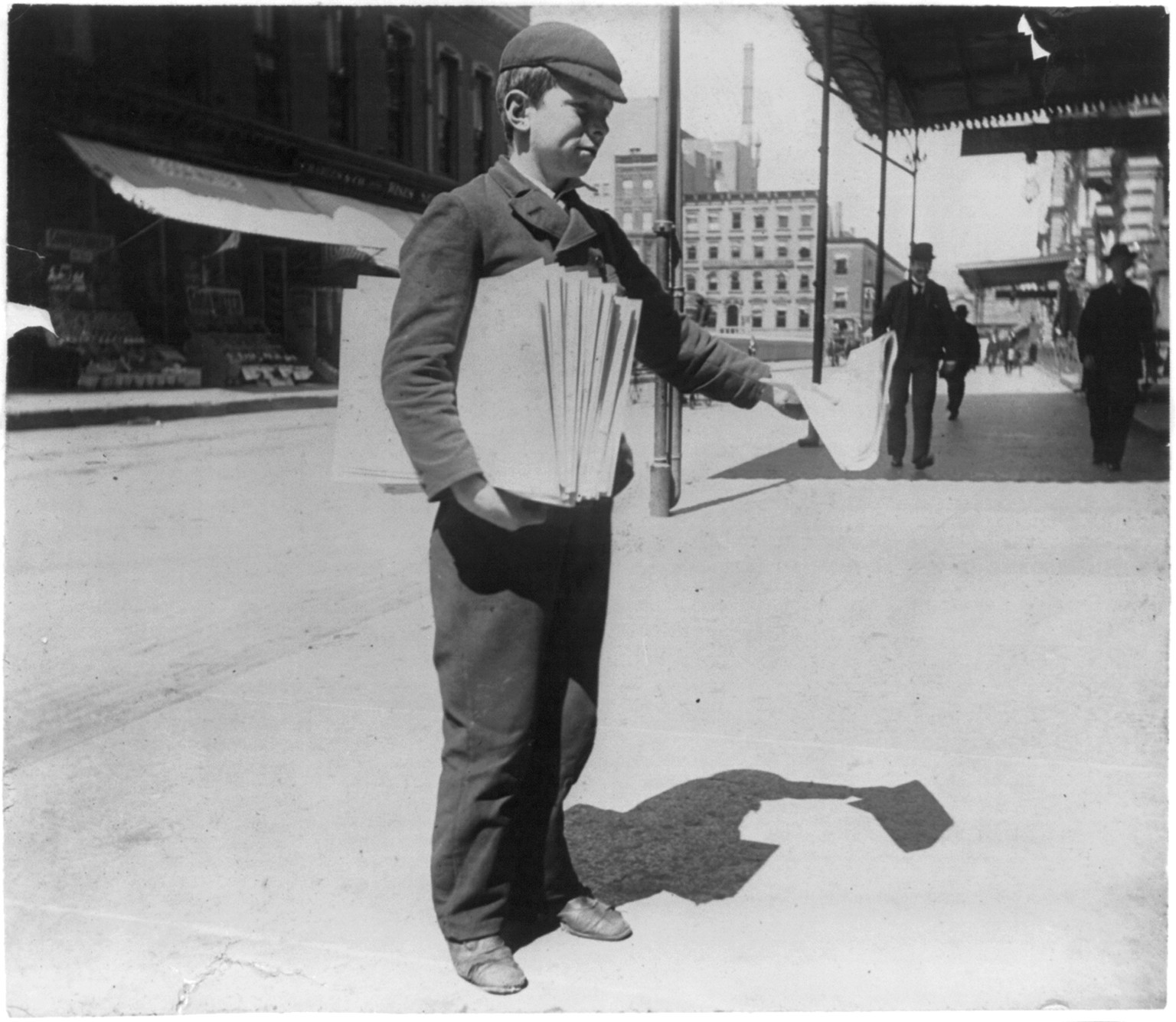 [Street types of New York City: Newsboys], c1896. — historic photograph