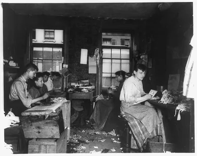Necktie workshop in a Division Street tenement