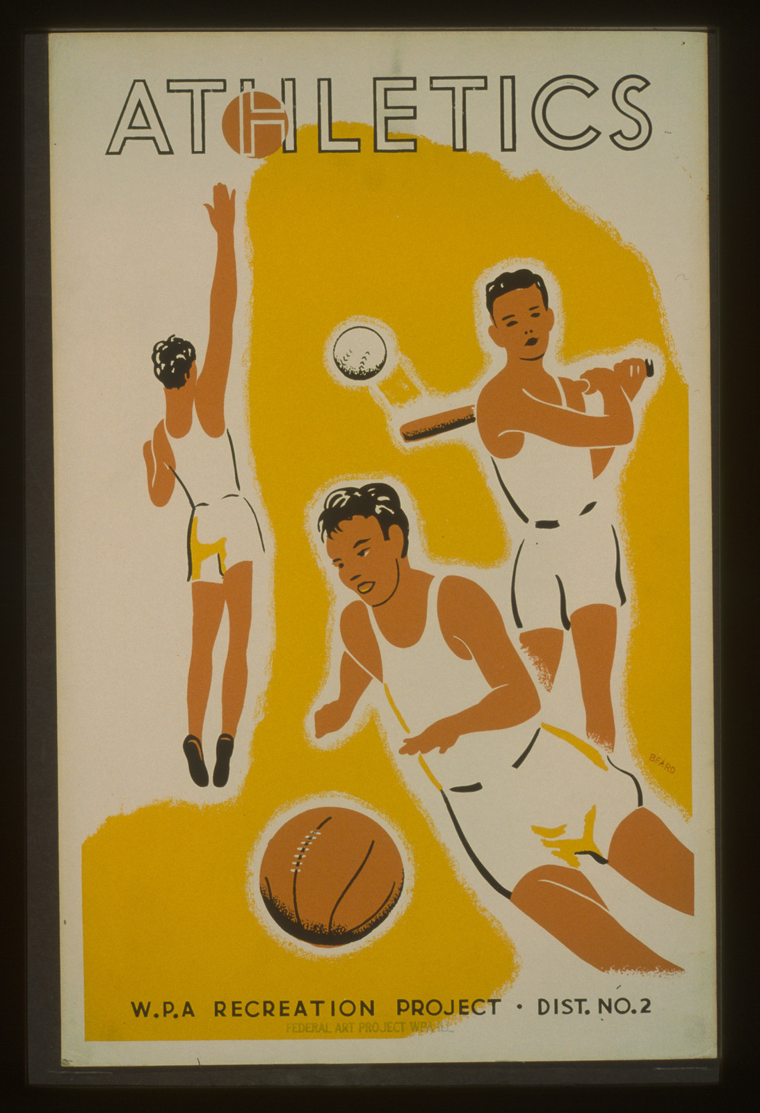 Athletics--WPA recreation project Dist. No. 2 / Beard., 1939 — vintage poster