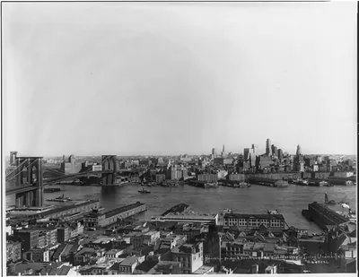 Brooklyn Bridge and Brooklyn from New York