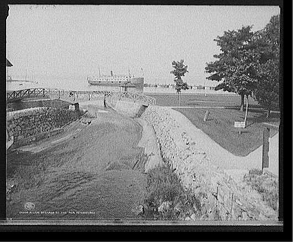 A Lake steamer at the pier, Petoskey, Mich., c1906. — historic photograph