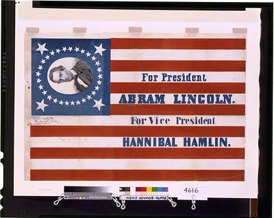For president, Abram Lincoln. For vice president, Hannibal Hamlin