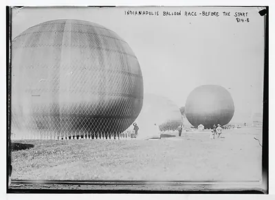 Balloons on field prior to start of race, Indianapolis