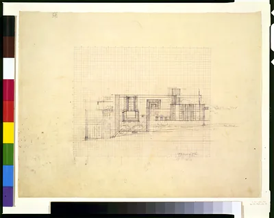 [House for Mrs. Charles P. Lowes, Eagle Rock, Los Angeles, California. First scheme, exterior]