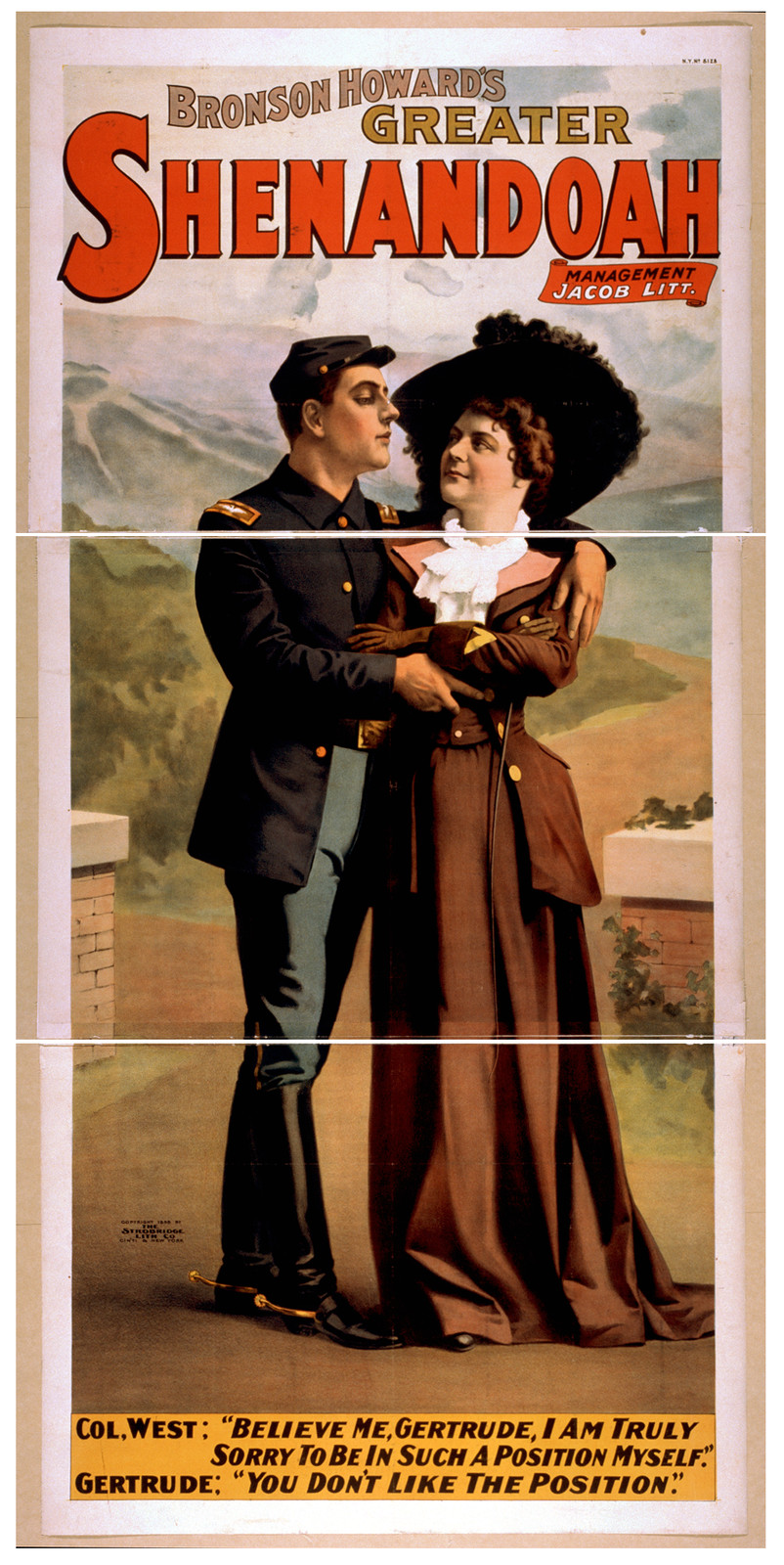 Bronson Howards greater Shenandoah, 1898 — vintage poster