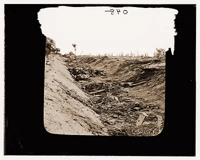 Antietam Maryland. Confederate dead in a ditch on the right wing