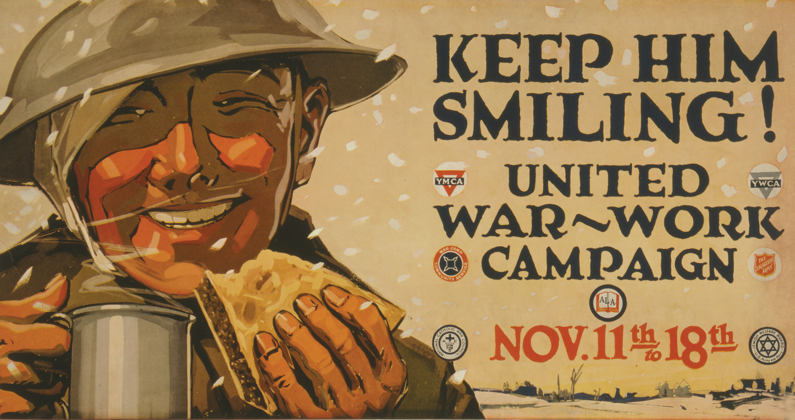 Keep him smiling! United War-Work Campaign, Nov. 11th to 18th., [1918] — vintage poster