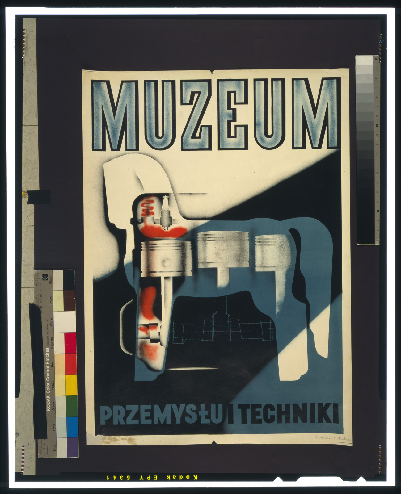 Muzeum przemystlu i techniki, [Warsaw : Akademia Sztuk Pieknych, 1935] — vintage poster
