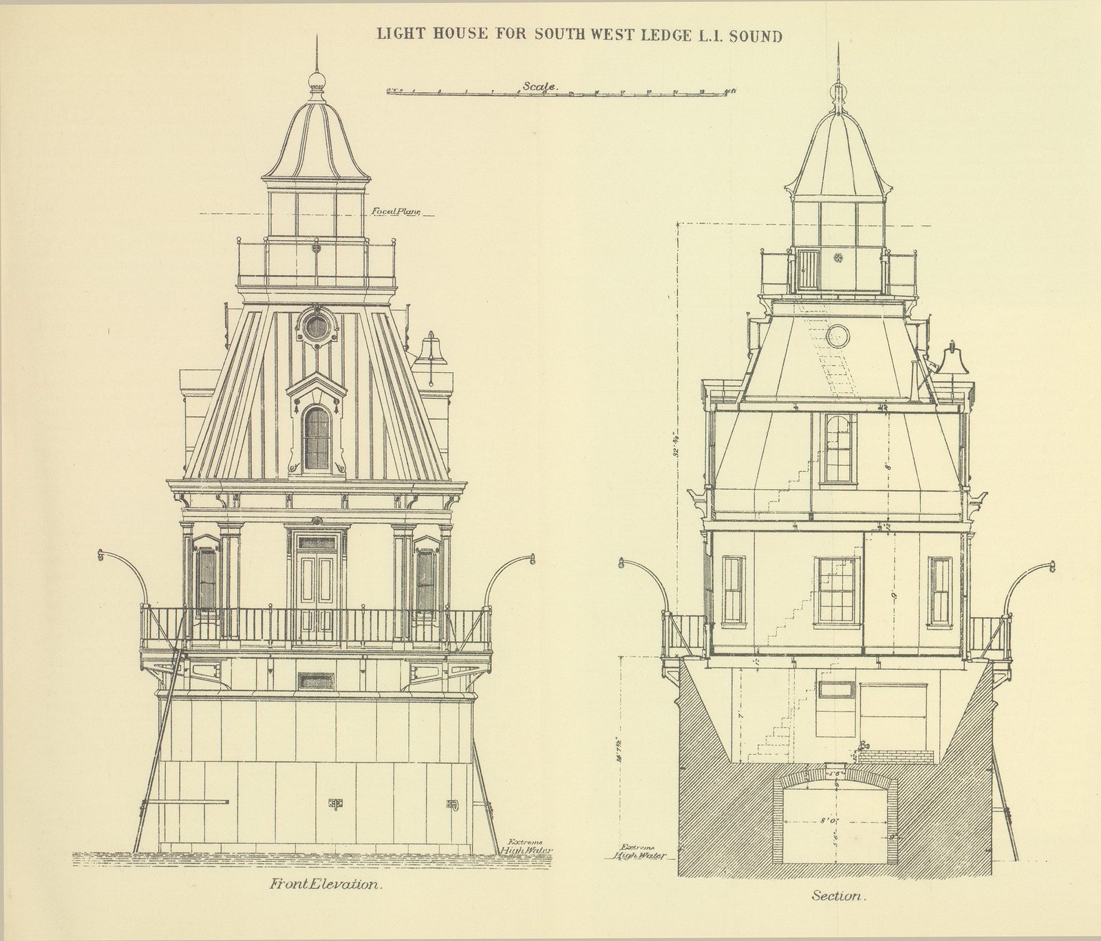 Light House for South West Ledge, L.I. Sound, 1894 — historic image