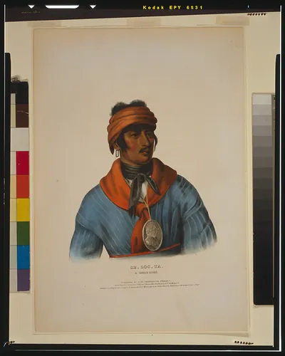 Se-loc-ta, a Creek chief / drawn, printed & coloured at I.T. Bowen's lithographic establishment, No. 94 Walnut St.