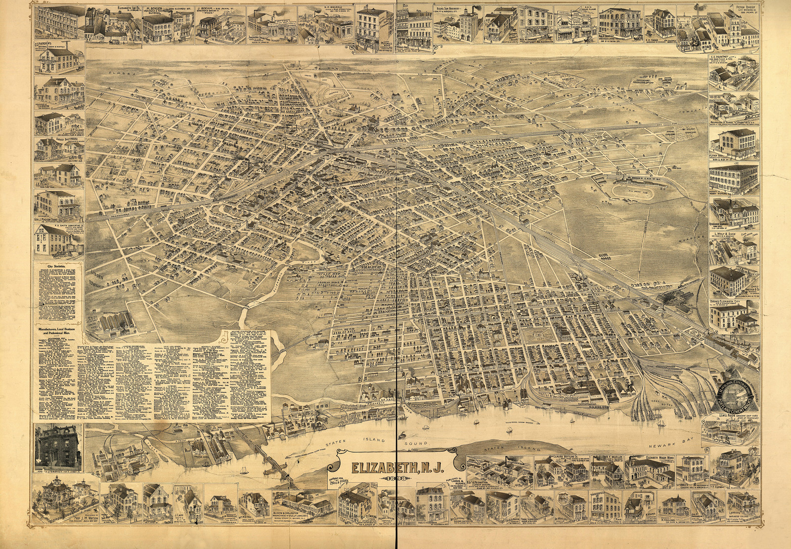 Elizabeth, New Jersey, 1898, 1898 — antique map