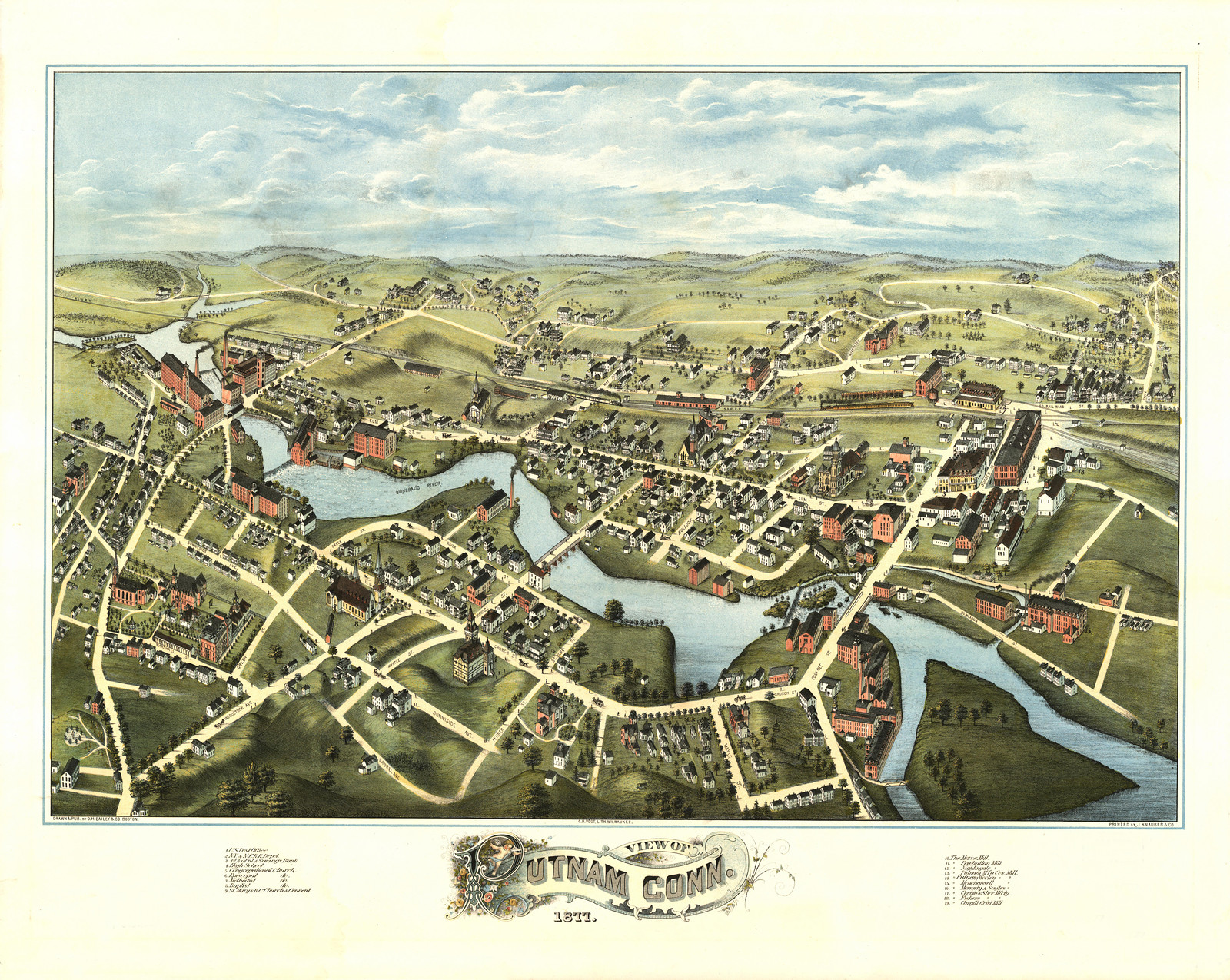 Putnam, Connecticut, 1877, 1877 — antique map