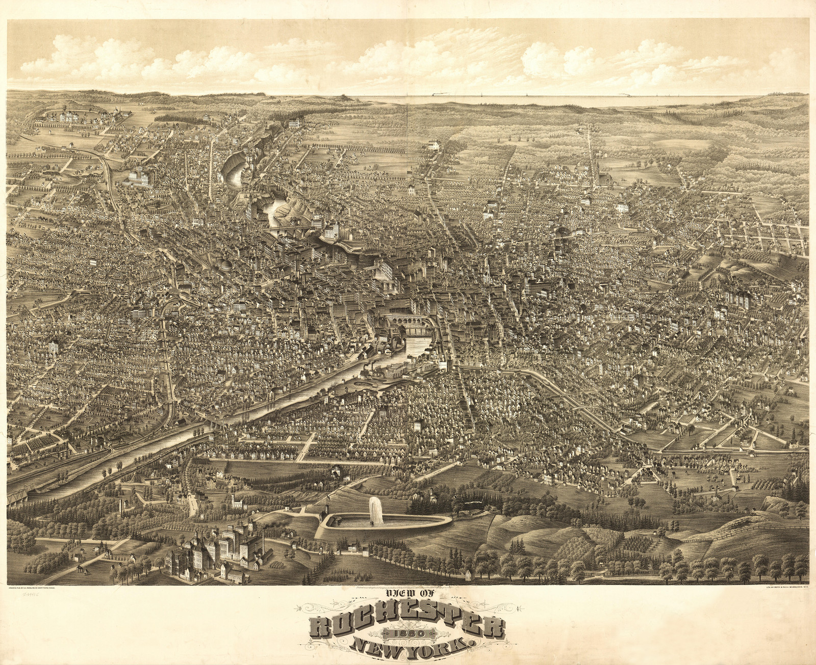 Rochester, New York, 1880, 1880 — antique map